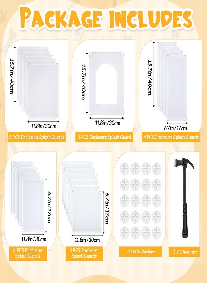 مارسوي عبوة من 20 قطعة من واقيات رذاذ صندوق فضلات القطط الكبيرة، واقي جداري لصندوق الفضلات، سهل التنظيف، شاشة خصوصية للكلاب، ألواح بلاستيكية خفيفة الوزن لمعظم صناديق الفضلات (31.5 × 20 × 27.5 بوصة) - Image 3